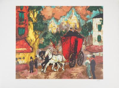 Henry Maurice D’ANTY : Calèche à Montmartre - Lithographie originale signée au crayon 2