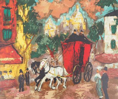 Henry Maurice D’ANTY : Calèche à Montmartre - Lithographie originale signée au crayon 2