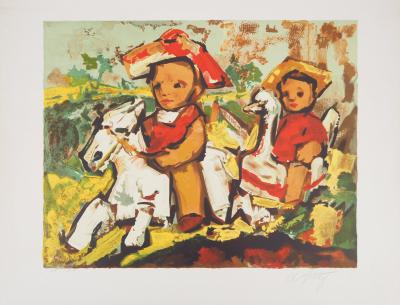 Henry Maurice D’ANTY : Les petits cavaliers - Lithographie originale signée au crayon 2
