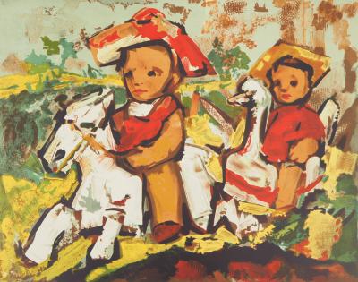 Henry Maurice D’ANTY : Les petits cavaliers - Lithographie originale signée au crayon 2