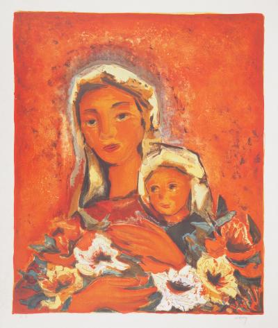 Henry Maurice D’ANTY : Mère et enfant - Lithographie originale signée au crayon 2