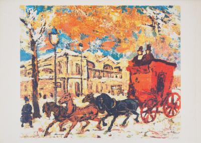 Henry Maurice D’ANTY : Balade en calèche - Lithographie originale signée au crayon 2