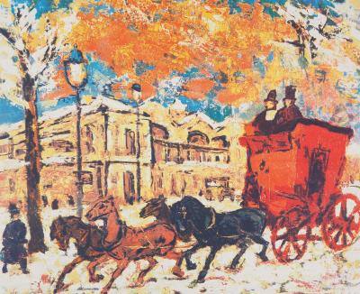 Henry Maurice D’ANTY : Balade en calèche - Lithographie originale signée au crayon 2