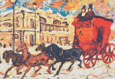 Henry Maurice D’ANTY : Balade en calèche - Lithographie originale signée au crayon 2