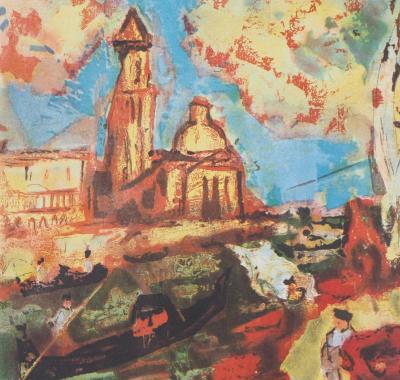 Henry Maurice D’ANTY : Vue de rivière - Lithographie originale signée au crayon 2