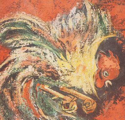 Henry Maurice D’ANTY : Coq fauviste - Lithographie originale signée au crayon 2