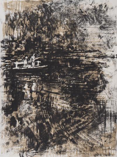 Yves-Jean COMMERE : Les pêcheurs - Lithographie originale signée au crayon 2