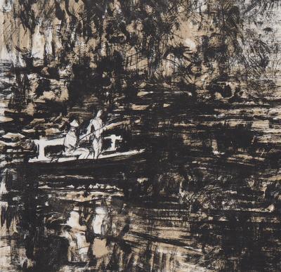 Yves-Jean COMMERE : Les pêcheurs - Lithographie originale signée au crayon 2