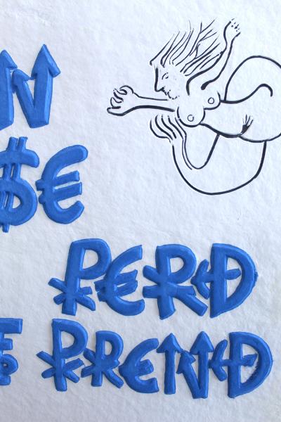 Jacques VILLEGLE - Tout Prend Forme (bleu) - Aquagravure originale 2