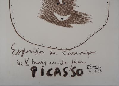 Pablo PICASSO - Visage pour Madoura, 1958 - Lithographie originale signée 2