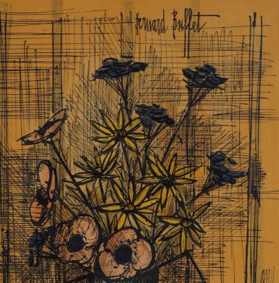 Bernard BUFFET - Petit bouquet dans un verre, 1958 - Lithographie originale signée 2