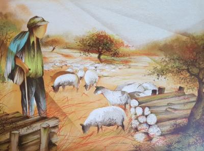Raymond POULET - Autumn, 1980 - Original lithograph signed in pencil 2