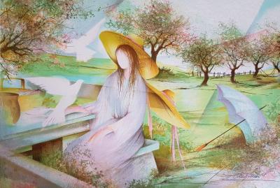 Raymond POULET - Le temps des violons, 1980 - Lithographie originale signée au crayon 2