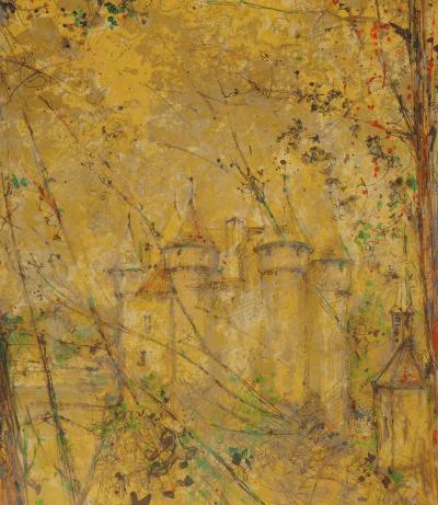 Jean COMMERE : Lanobre, Château de Val, 1981 - Lithographie originale signée au crayon 2