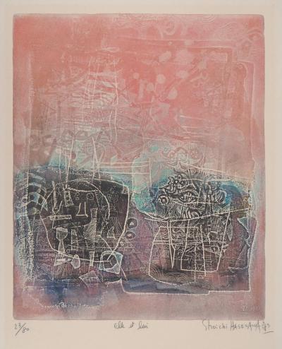 Shoichi HASEGAWA : Elle et lui, 1977 - Gravure originale signée au crayon 2