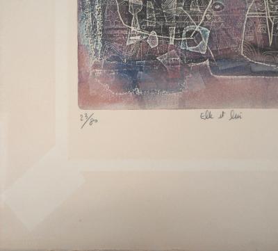 Shoichi HASEGAWA : Elle et lui, 1977 - Gravure originale signée au crayon 2