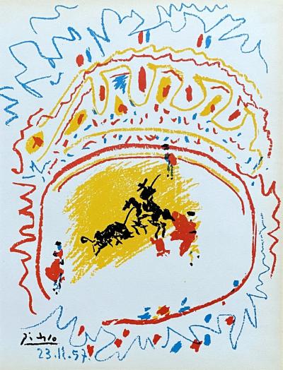 Pablo PICASSO - Petite Corrida, 1958 - Lithographie originale signée dans la planche 2
