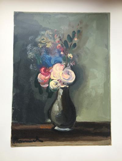 Maurice de VLAMINCK (d’après) - Les Roses Pompon, 1960 - Bois gravé 2