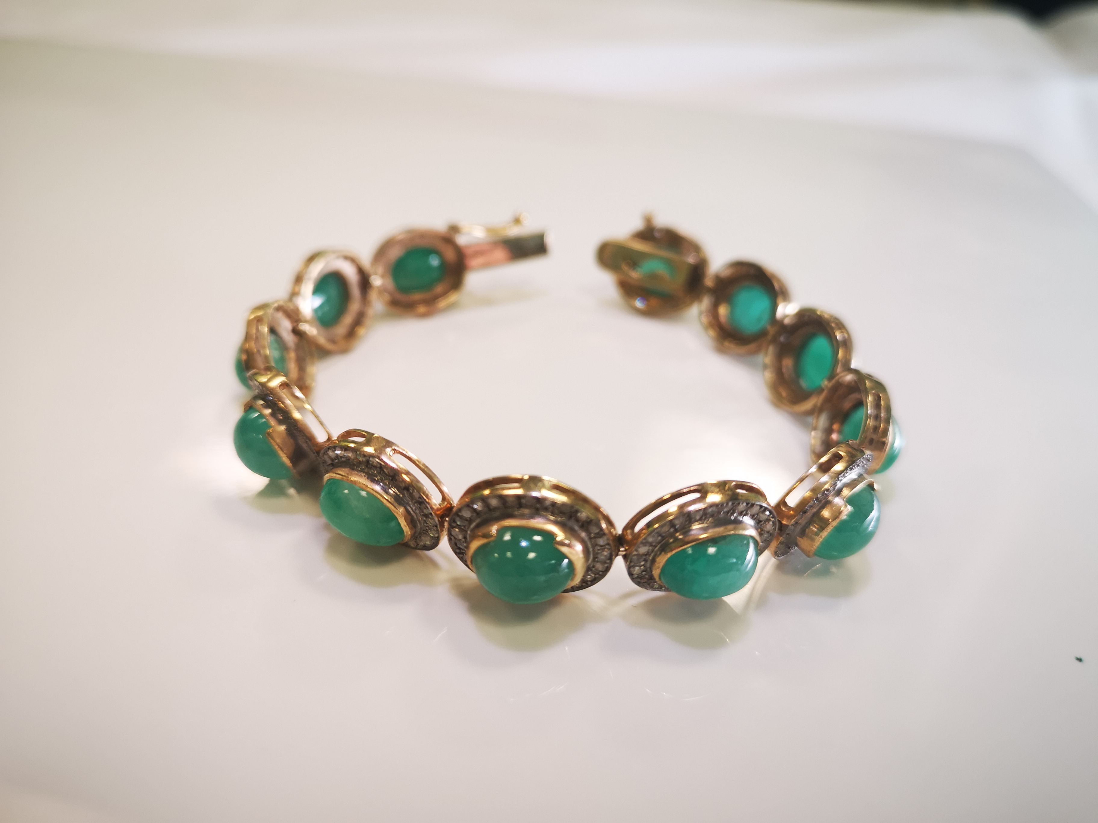 Bracelet Or 18K Camée Cornaline Diamants XIXe Siècle - Très Bon état