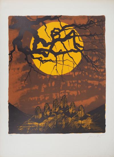 Cesare PEVERELLI : Champs de vitres - Lithographie originale signée 2