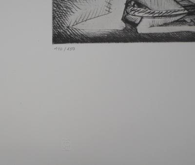 Javier VILATO : Femme et enfant - Gravure originale signée 2