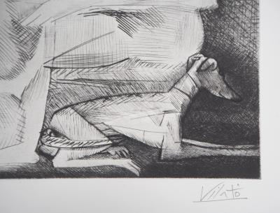 Javier VILATO : Femme et enfant - Gravure originale signée 2
