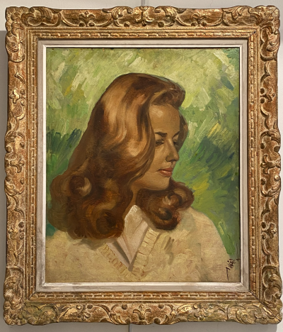 Pierre PIGET - Portrait of Jeanne Moreau, 1955 - Acrylic on canvas 2