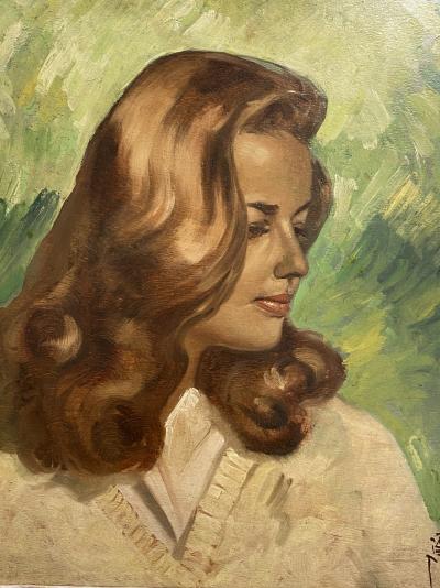 Pierre PIGET - Portrait de Jeanne Moreau, 1955 - Acrylique sur toile 2