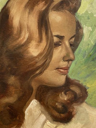 Pierre PIGET - Portrait de Jeanne Moreau, 1955 - Acrylique sur toile 2