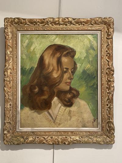 Pierre PIGET - Portrait de Jeanne Moreau, 1955 - Acrylique sur toile 2