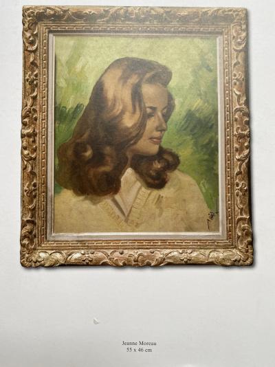 Pierre PIGET - Portrait de Jeanne Moreau, 1955 - Acrylique sur toile 2