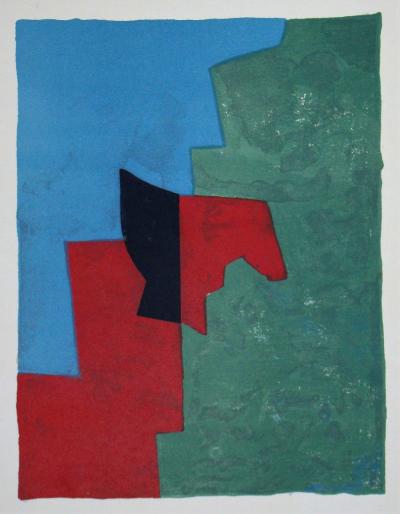Serge POLIAKOFF - Composition rouge, verte et bleue, 1961 - Lithographie originale 2