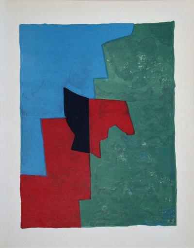 Serge POLIAKOFF - Composition rouge, verte et bleue, 1961 - Lithographie originale 2