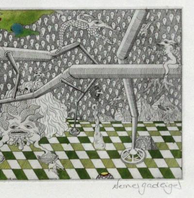 Werner GADLIGER - (L)andcloriert - Gravure signée au crayon 2