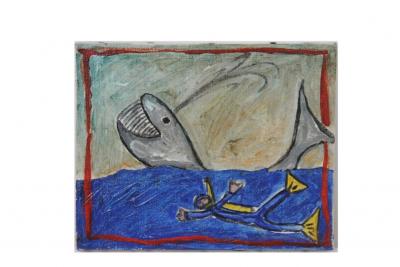 Didier CHENU - Rigolote, la baleine , 1996 - Acrylique sur toile 2