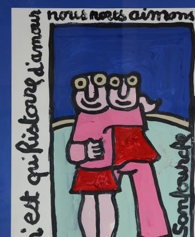 Jean-Joseph SANFOURCHE - Une banale amourette, 1961 - Acrylique sur papier 2