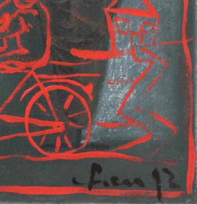 Didier CHENU - La bicyclette - Acrylique sur toile 2