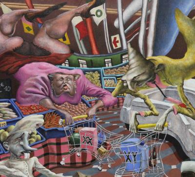 Vincent LACROIX - Epouvantail à la pipe, 2021 - Huile sur toile 2