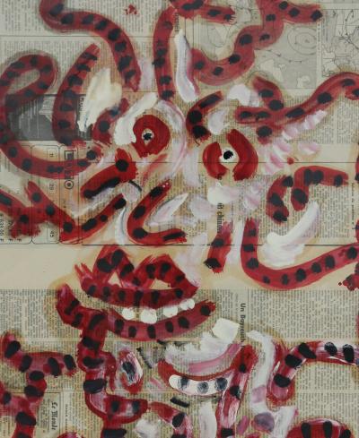 Claude LEROY - Le Guerrier, 1980 - Technique Mixte sur papier 2