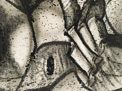 Jone HOPPER  - Le guerrier - Technique mixte sur toile 2