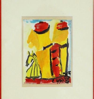Talal CHAÏBIA - La bête, 1980 - Gouache sur papier 2