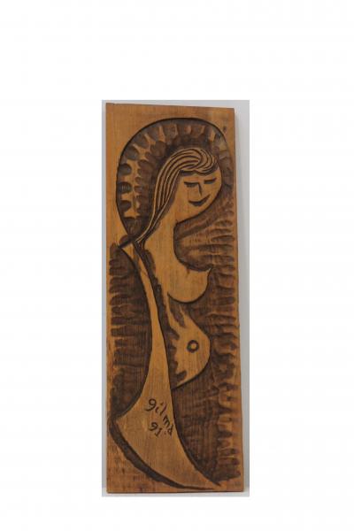 Gilma - Nue enceinte - Bois sculpté 2