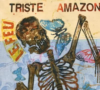 Walter BARRIENTOS - Triste Amazonas ; le feu squelette - Technique mixte 2
