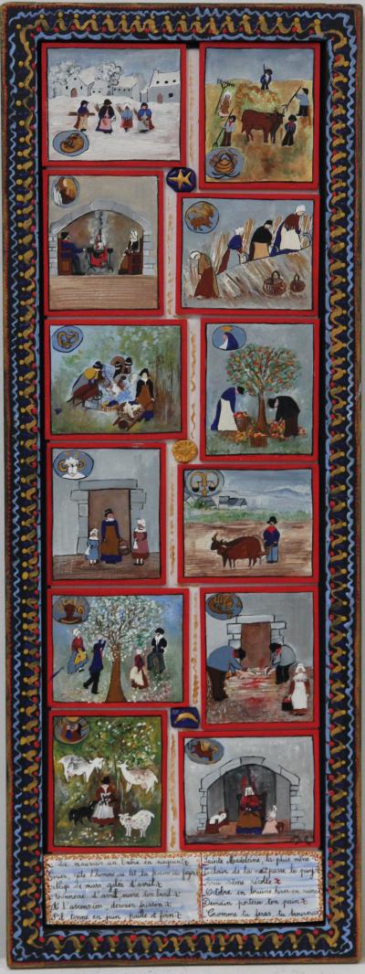 Ginette AUBERT - Les signes du zodiaque, 1993 - Peinture à l’huile sur bois 2