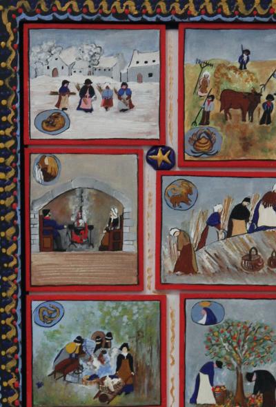 Ginette AUBERT - Les signes du zodiaque, 1993 - Peinture à l’huile sur bois 2