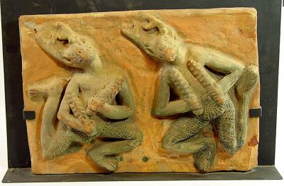 Birmanie - Bas-relief bouddhiste en terre cuite 2