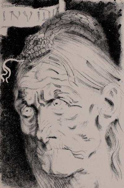 Eugène GRASSET - L’envie, 1894 - Lithographie originale 2