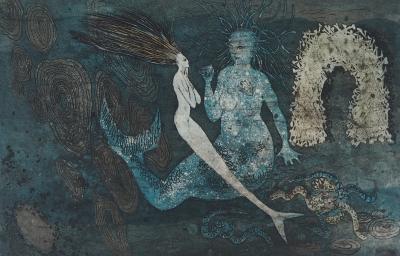 Lars BO -  La petite sirène (7/10), sorcellerie, 1977 - Gravure originale signée au crayon 2