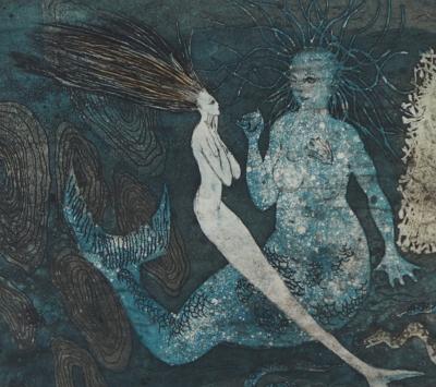 Lars BO -  La petite sirène (7/10), sorcellerie, 1977 - Gravure originale signée au crayon 2