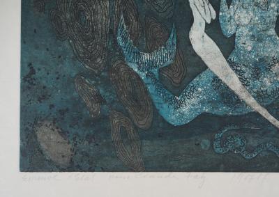 Lars BO -  La petite sirène (7/10), sorcellerie, 1977 - Gravure originale signée au crayon 2